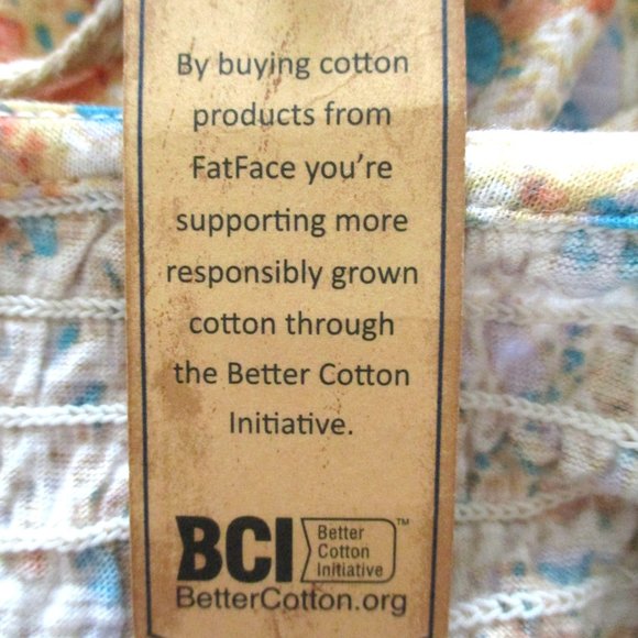 NWT Fat Face Lucia Mineral Top , Short Sleeve, Shirred Top, Multicolor, Size 14 - Picture 11 of 16